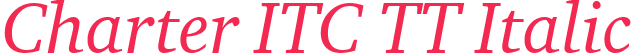 Charter ITC TT Italic